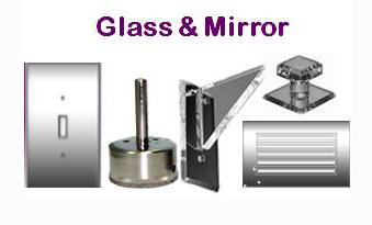 glass switch plates; doubt light switch; colored switch plates; acrylic mirror; acrylic knobs; stick on knobs; vent mask; air duct covers; air conditioner vent covers; acrylic shelf brackets; floating shelf bracket